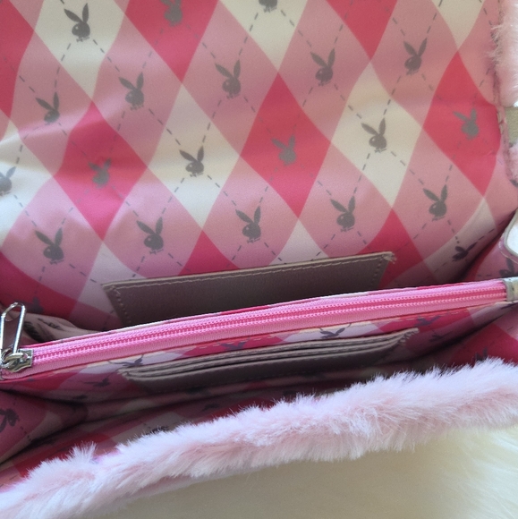 NWT Playboy Pink Faux Fur Crossbody - Picture 6 of 8
